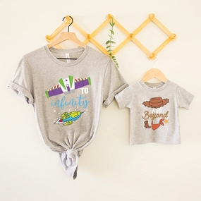 To Infinity & Beyond Matching Heather Grey T-shirts baby bump outfits discount