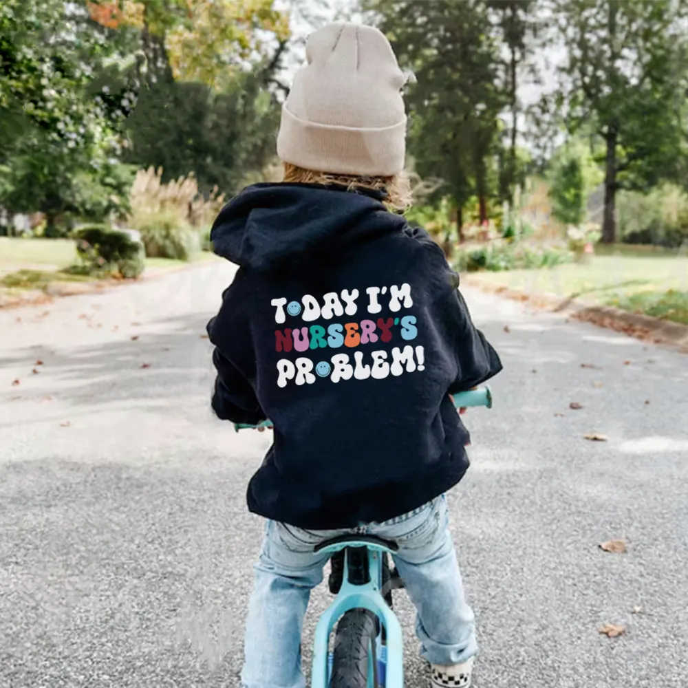 Today I'm Nursery's Problem Kids Back Logo Hoodie boys fashion clearance