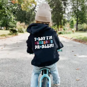 Today I'm Nursery's Problem Kids Back Logo Hoodie boys fashion clearance