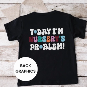 Today I'm Nursery's Problem Kids Back Logo T-Shirt boys wear best deals
