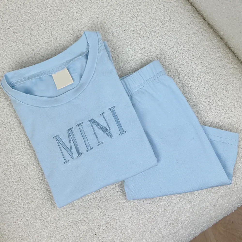 Tonal Mama & Mini Embroidered Tee & Short Sets