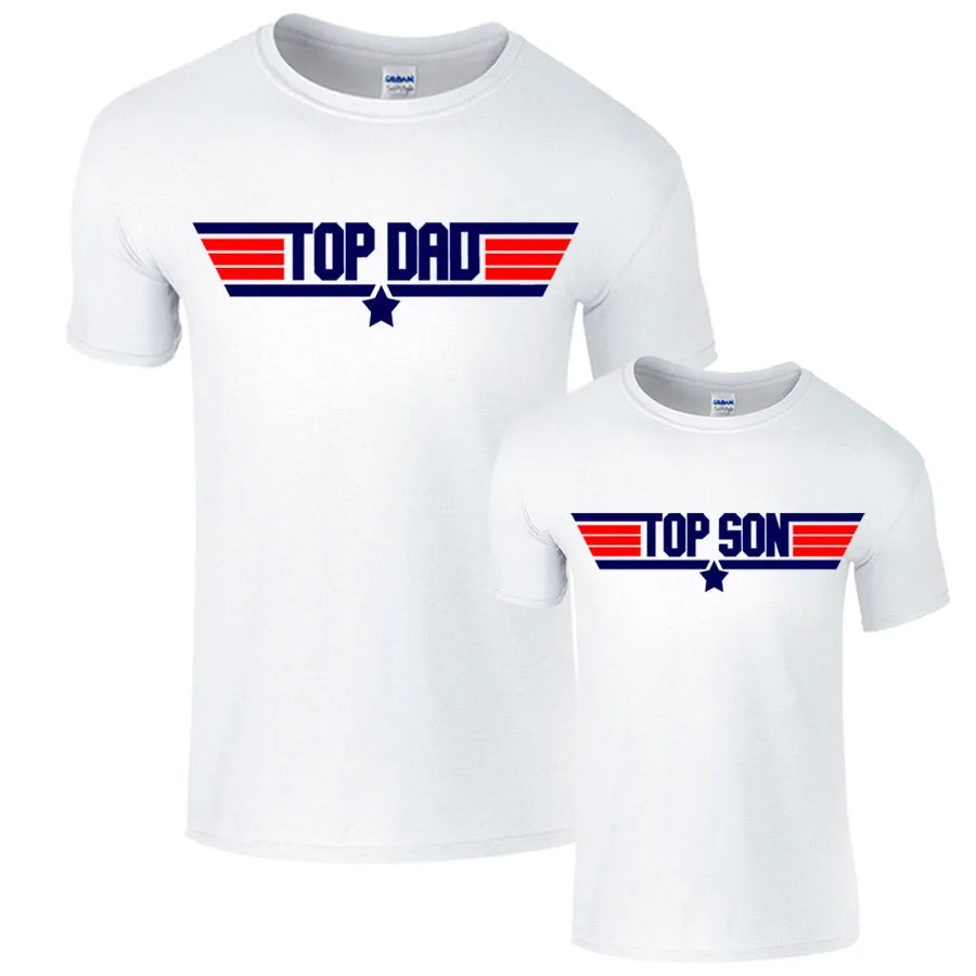 Top Dad & Top Son Matching White Tees fathers day sale outfits