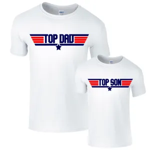 Top Dad & Top Son Matching White Tees fathers day sale outfits