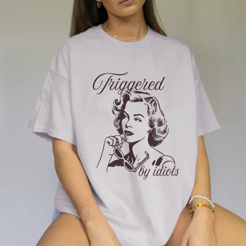Triggered By Idiots Retro Women's Oversized T-Shirt pregnancy jeans best price