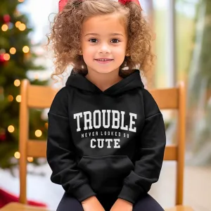 Trouble Never Looked So Cute Kids Hoodie girls jeans best deals