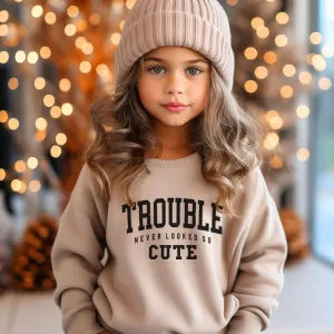 Trouble Never Looked So Cute Kids Sweatshirt girls jeans best deals