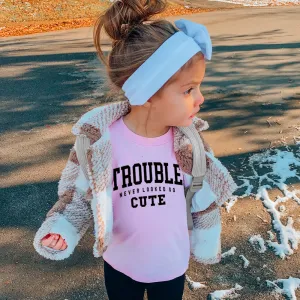 Trouble Never Looked So Cute Kids T-Shirt girls pajamas promo