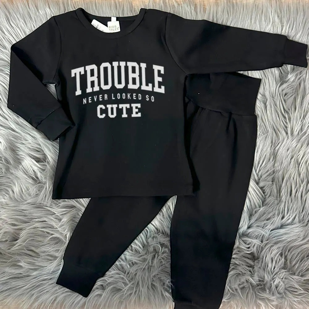 Trouble Never Looked So Cute Lounge Set girls skirts clearance