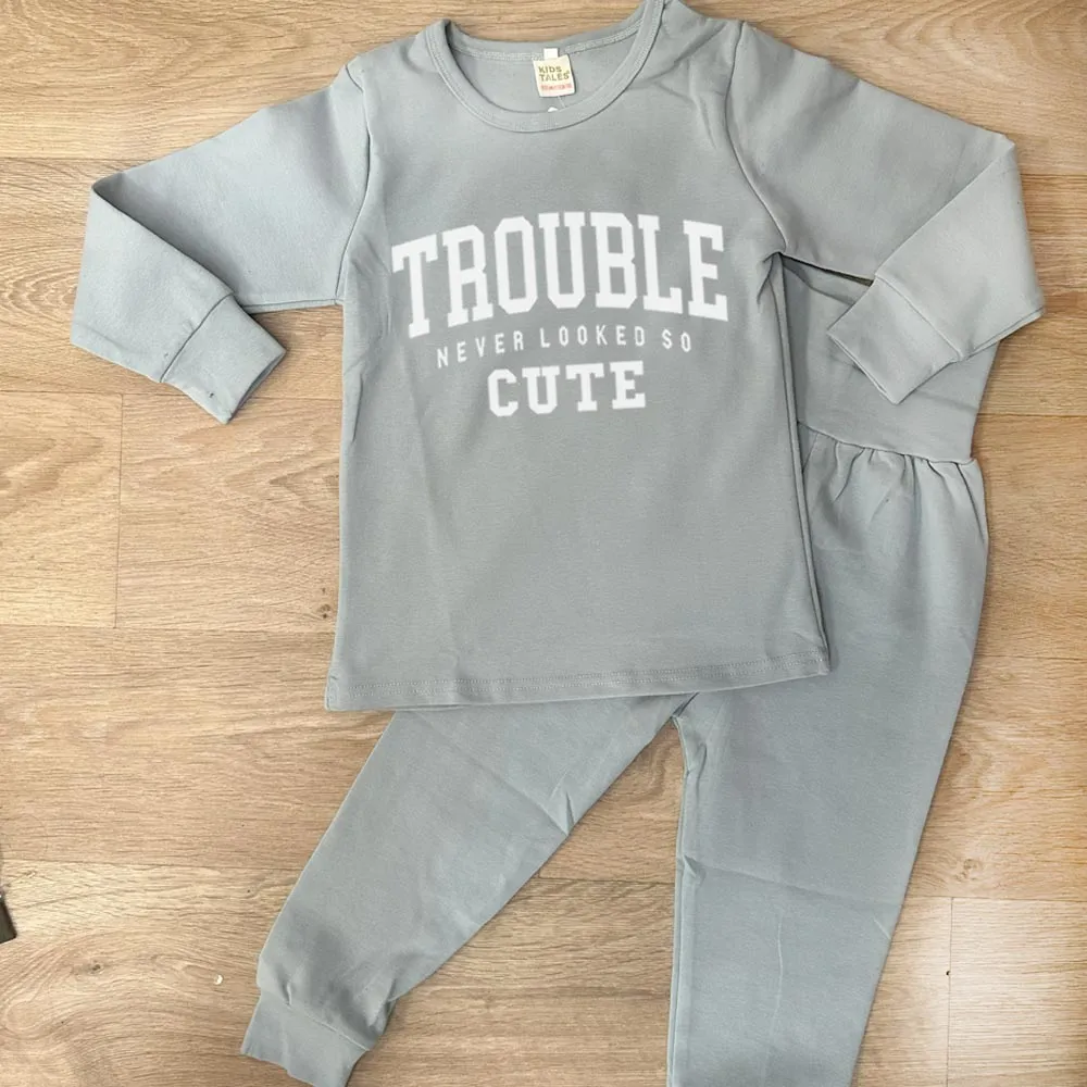 Trouble Never Looked So Cute Lounge Set girls skirts clearance