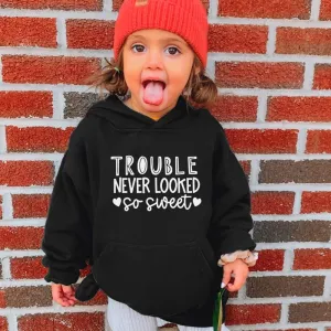 Trouble Never Looked So Sweet Kids Hoodie girls skirts clearance