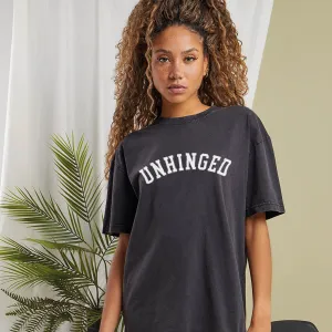 Unhinged College Oversized Acid Wash Tee pregnancy jeans best price