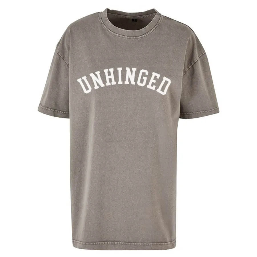 Unhinged College Oversized Acid Wash Tee