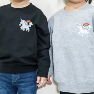 Unicorn Sticker Kids Pocket Logo Sweatshirts girls skirts clearance