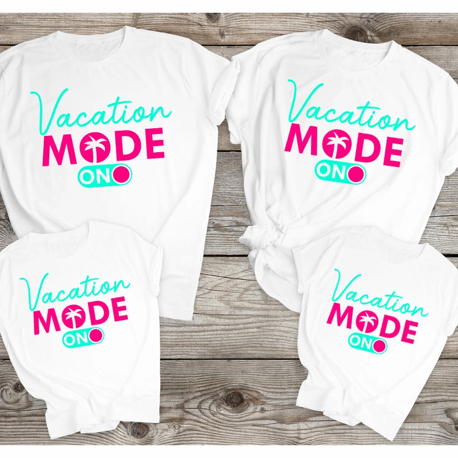 Vacation Mode- On Family Matching White T-Shirts baby bump outfits discount