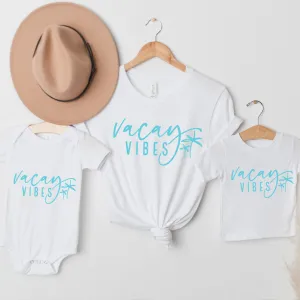 Vacay Vibes Mum Matching Summer T-Shirt/Baby Vests- White maternity leggings online