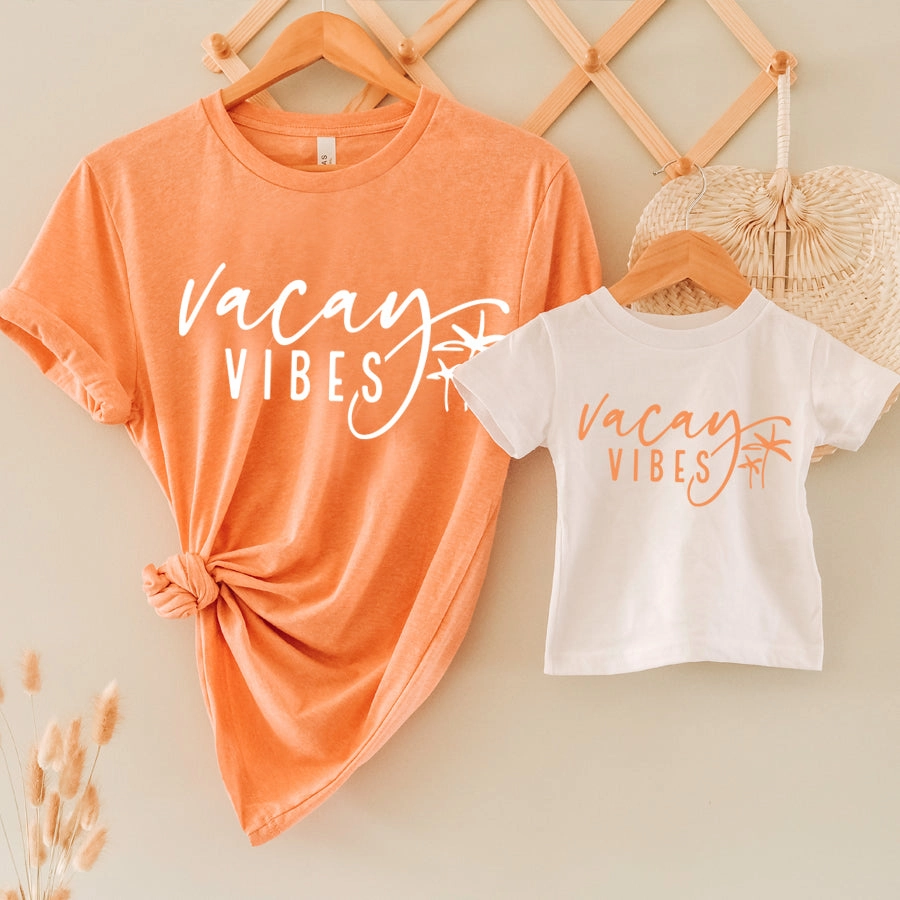 Vacay Vibes Matching Summer T-Shirts baby bump outfits discount