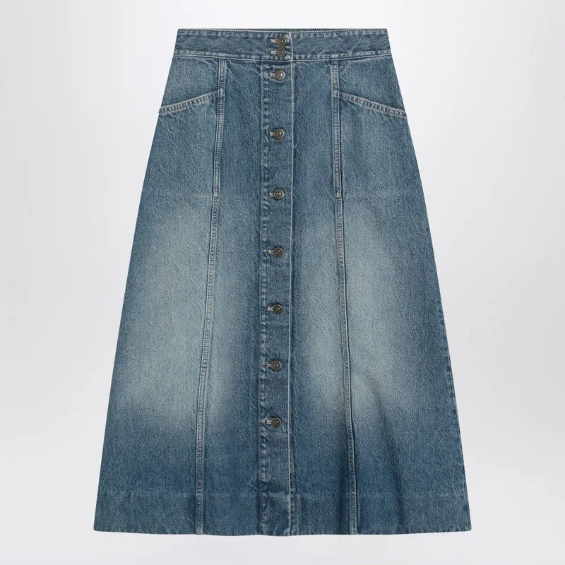 Valentino Women's Washed blue Midi Skirt