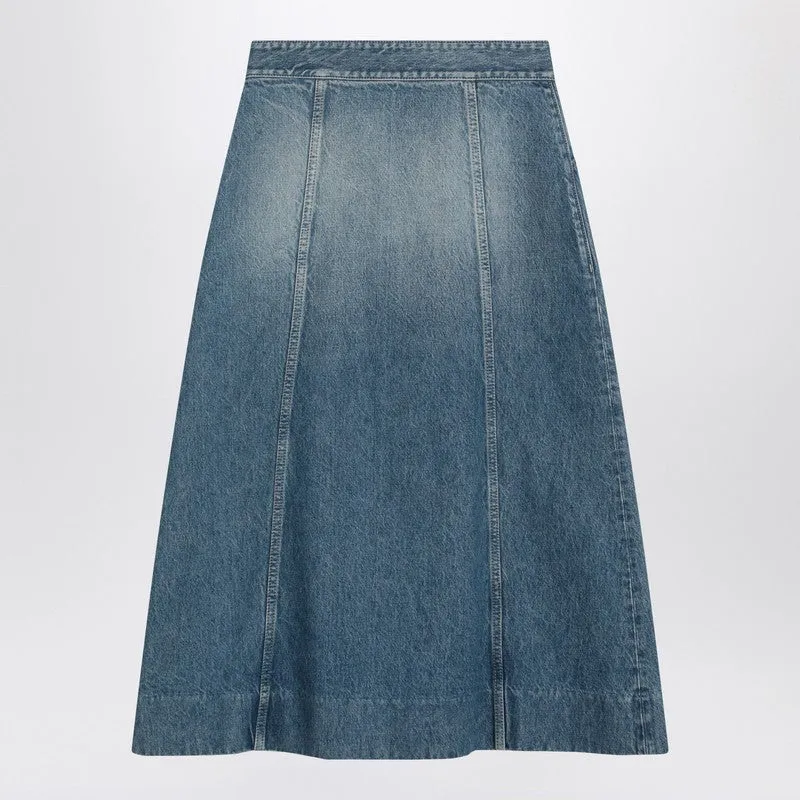 Valentino Women's Washed blue Midi Skirt