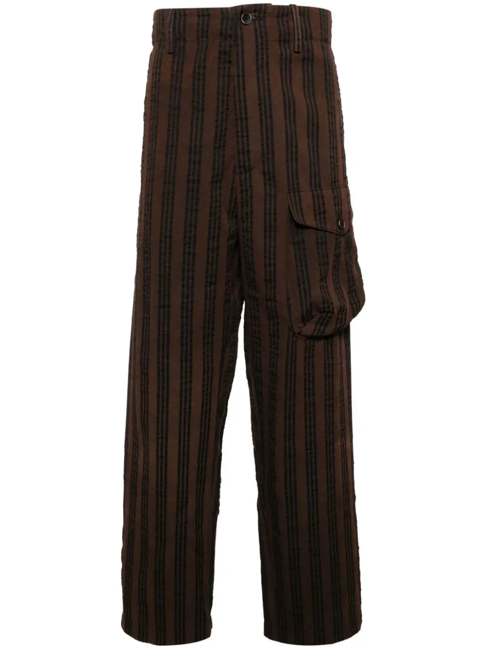 Vertical-Stripe Drop-Crotch Trousers cheap bottoms online shop