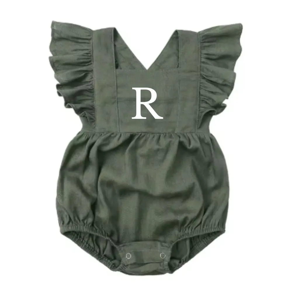 Virginia Ruffle Personalised Initial Bodysuit