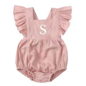 Virginia Ruffle Personalised Initial Bodysuit cheap baby clothes online