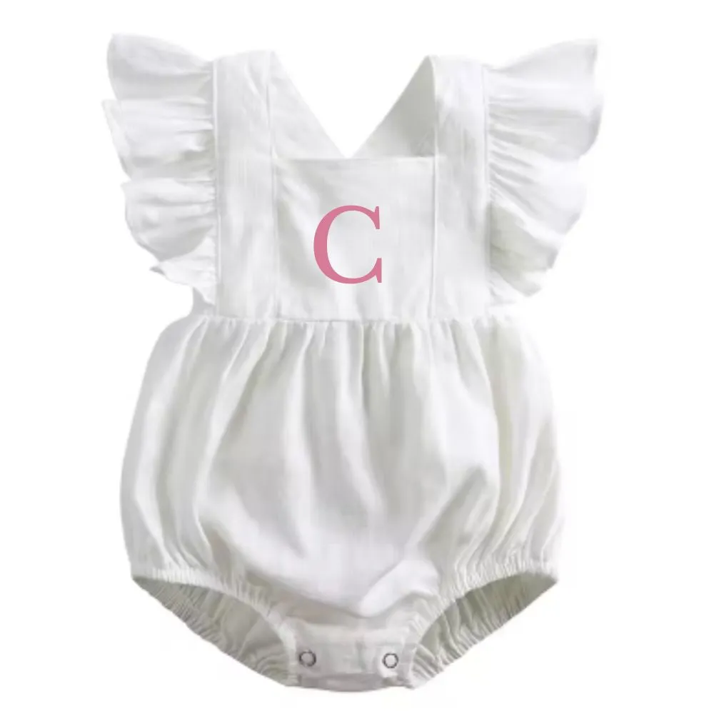 Virginia Ruffle Personalised Initial Bodysuit