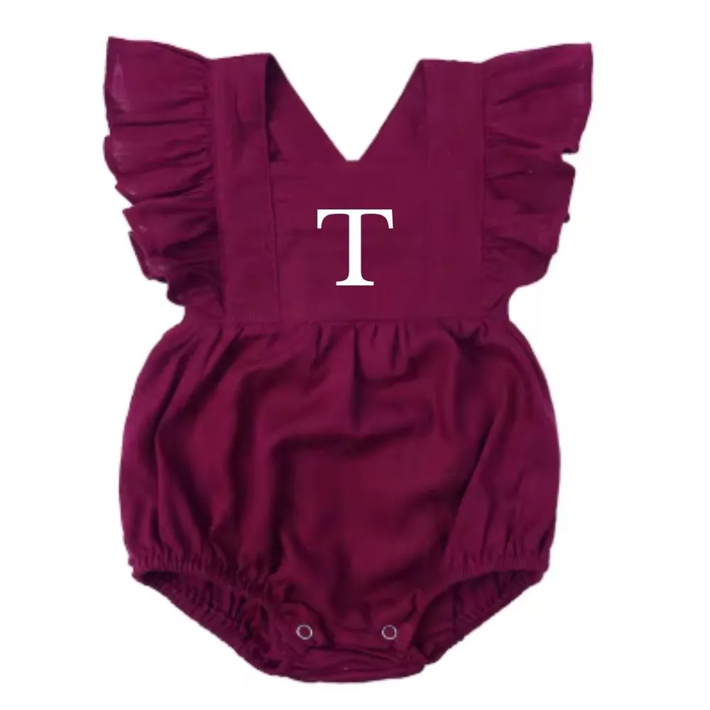 Virginia Ruffle Personalised Initial Bodysuit
