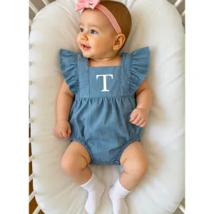 Virginia Ruffle Personalised Initial Bodysuit cheap baby clothes online