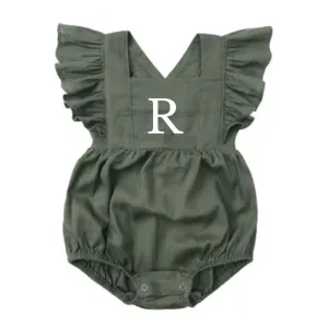 Virginia Ruffle Personalised Initial Bodysuit cheap baby clothes online