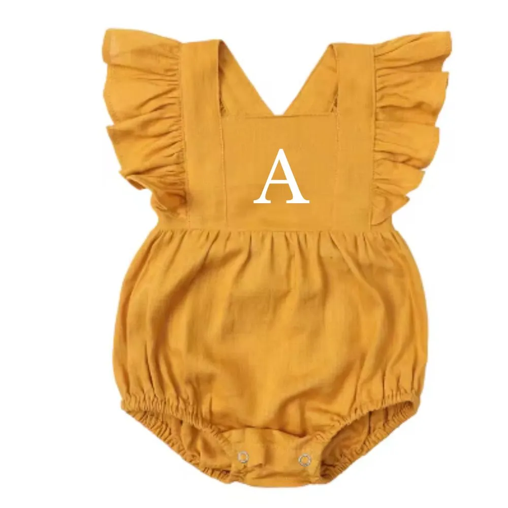 Virginia Ruffle Personalised Initial Bodysuit