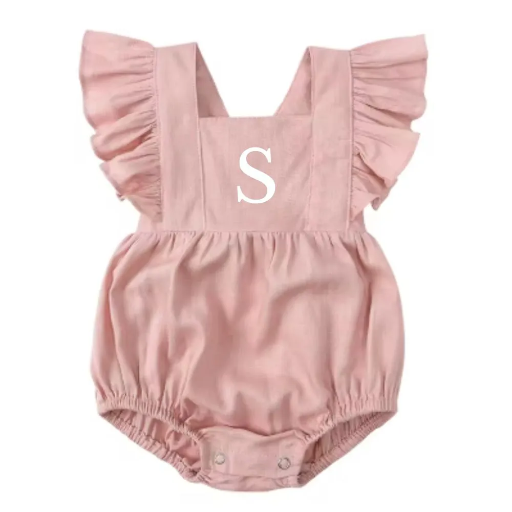 Virginia Ruffle Personalised Initial Bodysuit
