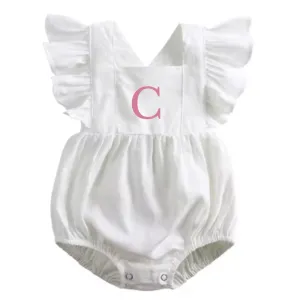 Virginia Ruffle Personalised Initial Bodysuit cheap baby clothes online