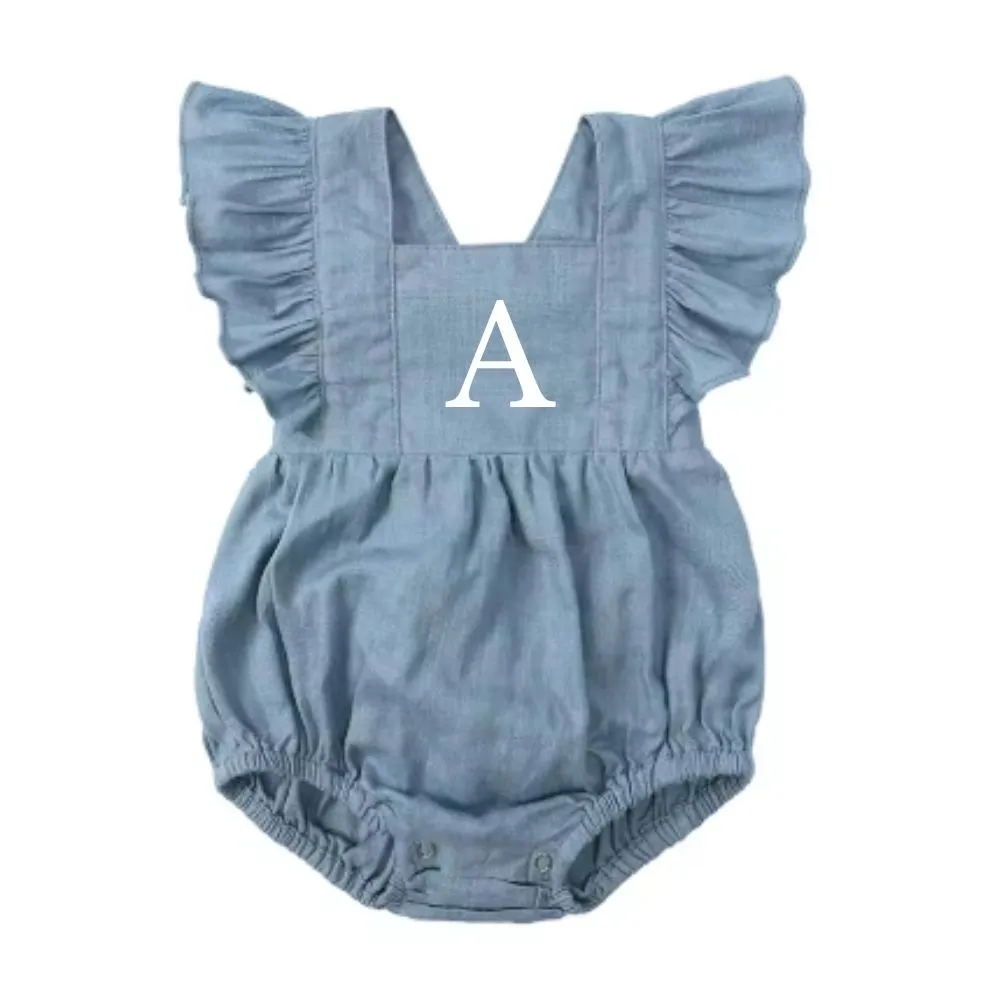 Virginia Ruffle Personalised Initial Bodysuit