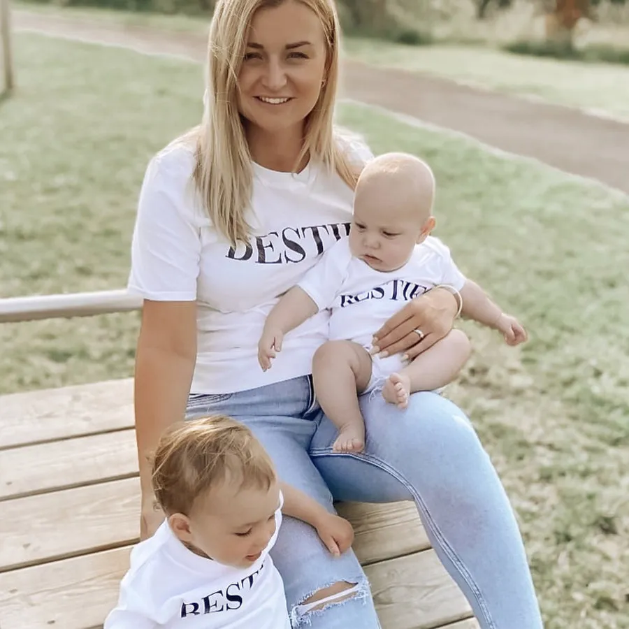 Vogue Besties Matching T-Shirts & Bodysuit- White nursing tops best deals