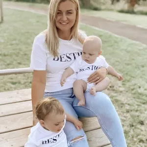 Vogue Besties Matching T-Shirts & Bodysuit- White nursing tops best deals