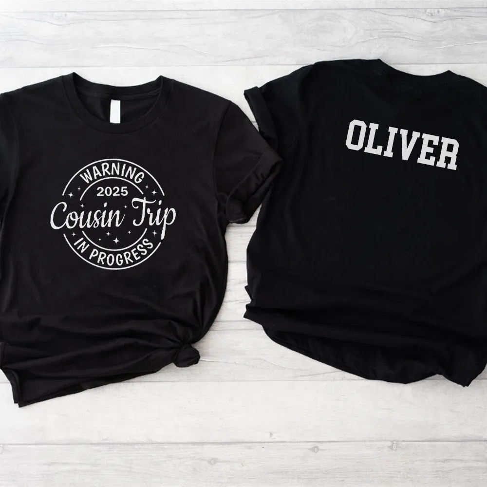 Warning Cousins Trip 2025 Personalised T-Shirt boys apparel promo code