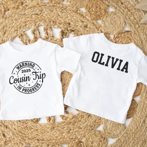 Warning Cousins Trip 2025 Personalised T-Shirt boys apparel promo code