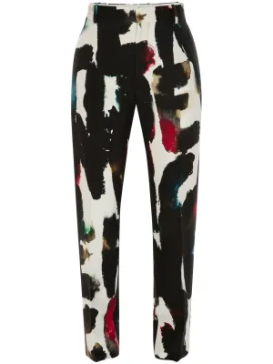 Watercolour Cigarette-Cut Trousers cheap bottoms online shop