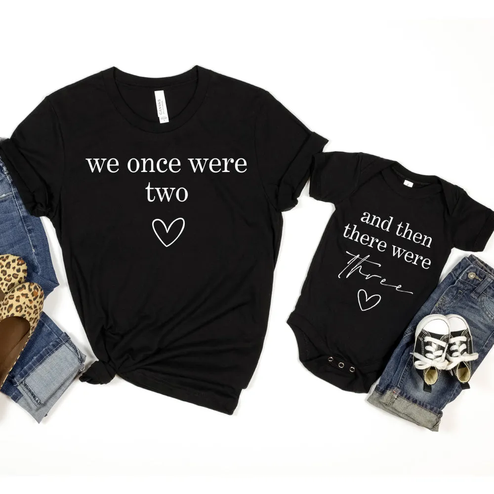 We Once Were Two & Then 3 Tee & Vest Black cheap baby clothes online