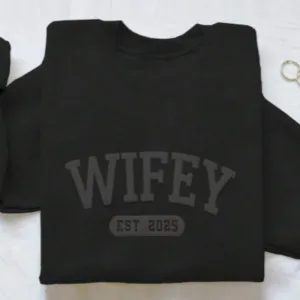 Wifey Established Raised Print Sweatshirt nursing bras sale