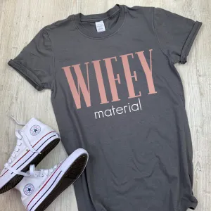 Wifey Material Steel Grey/Rose Gold Tee (MRK X) nursing bras sale