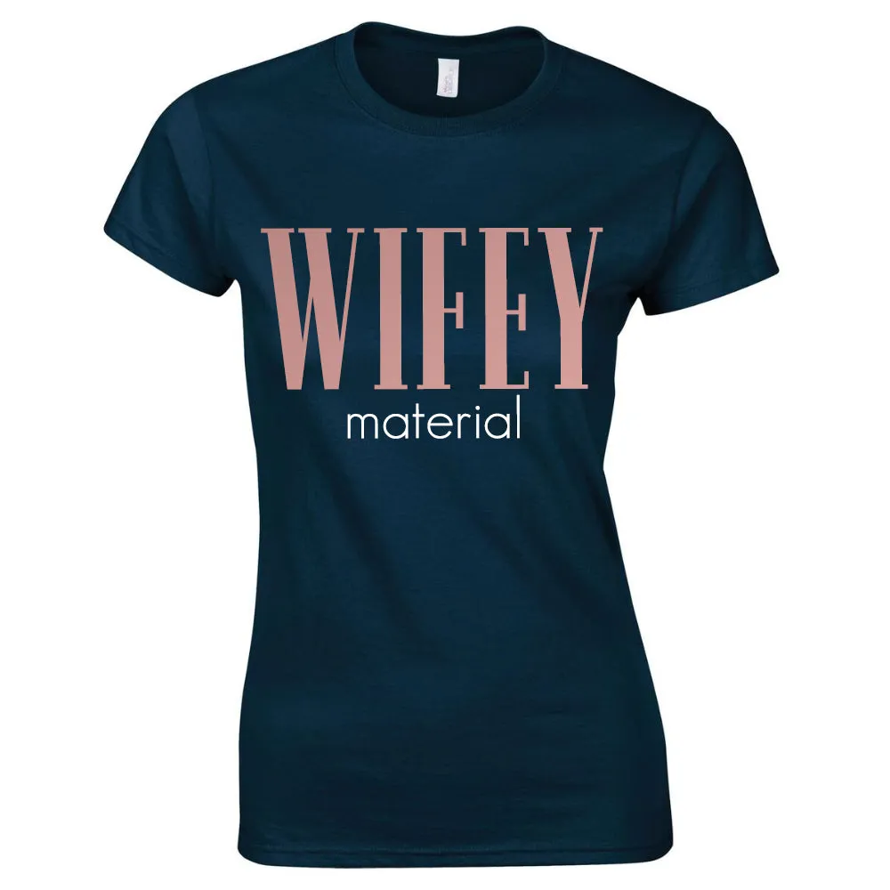 Wifey Material Steel Grey/Rose Gold Tee (MRK X)
