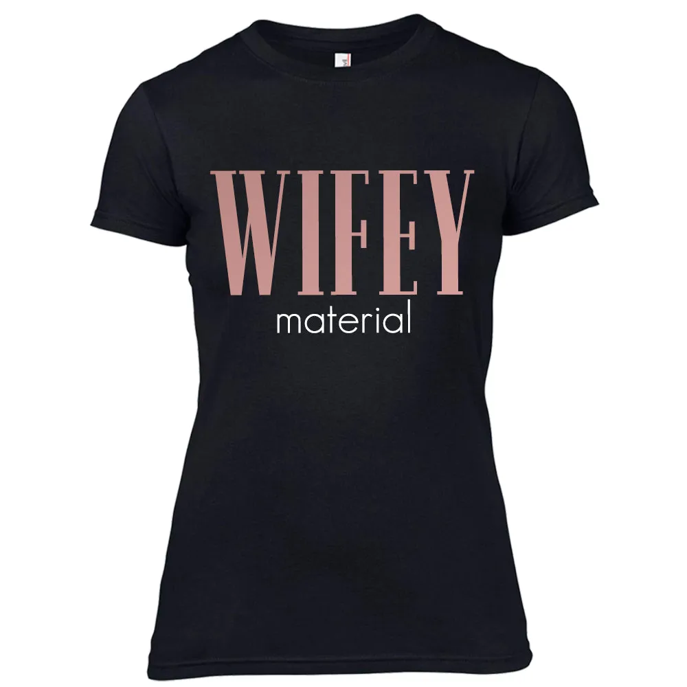 Wifey Material Steel Grey/Rose Gold Tee (MRK X)