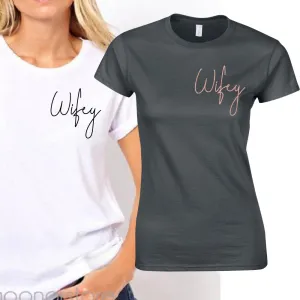 Wifey Mini Logo Script Tee (MRK X) nursing bras sale