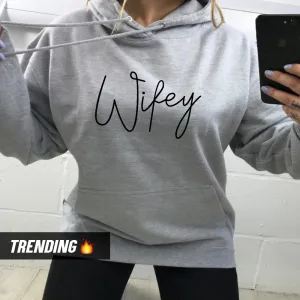 Wifey Script Hoodie (MRK X) nursing bras sale