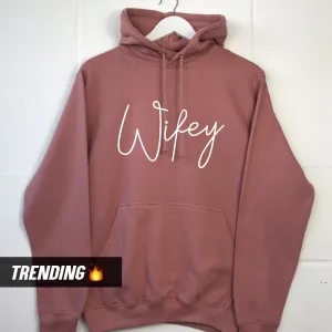 Wifey Script Hoodie (MRK X) nursing bras sale