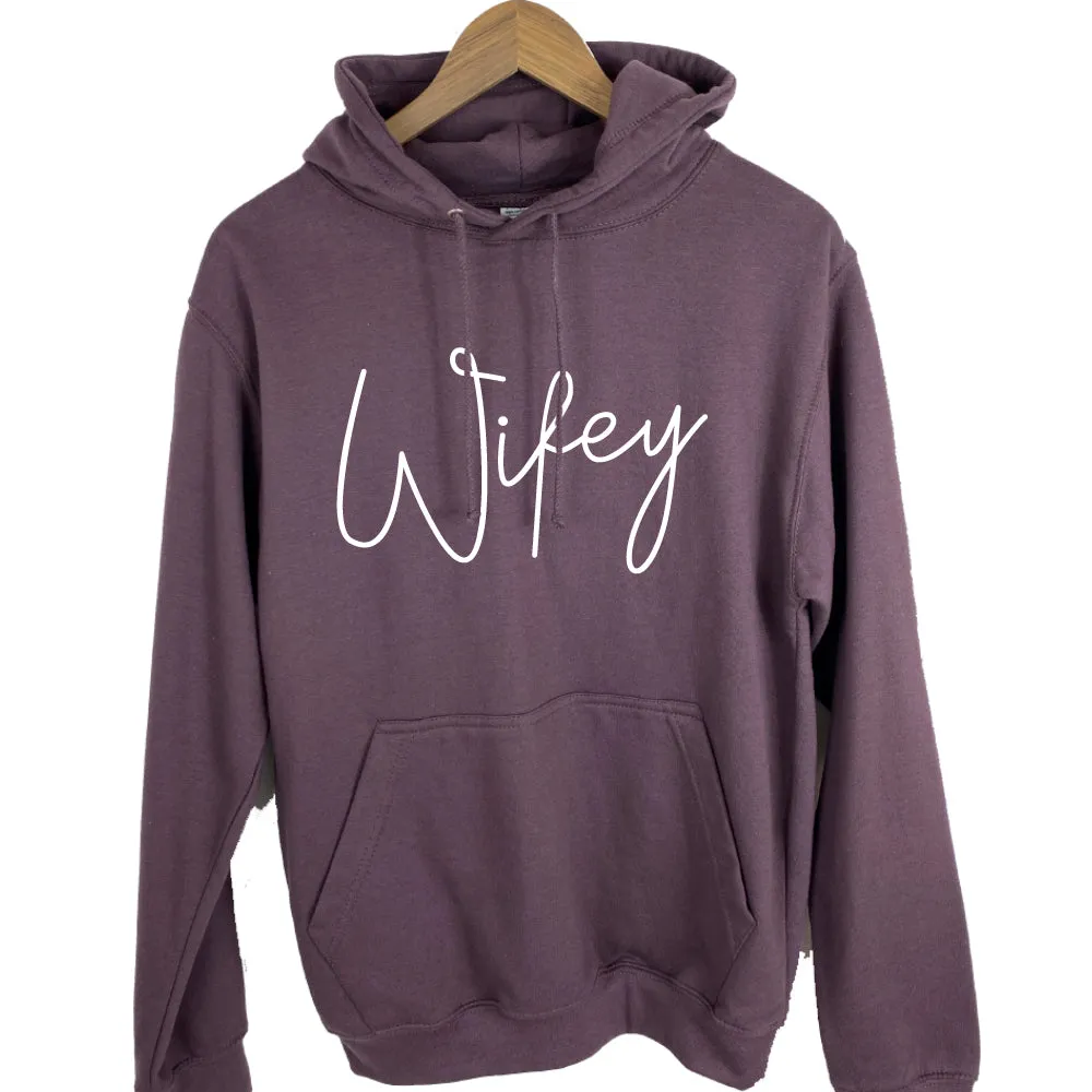 Wifey Script Hoodie (MRK X) nursing bras sale