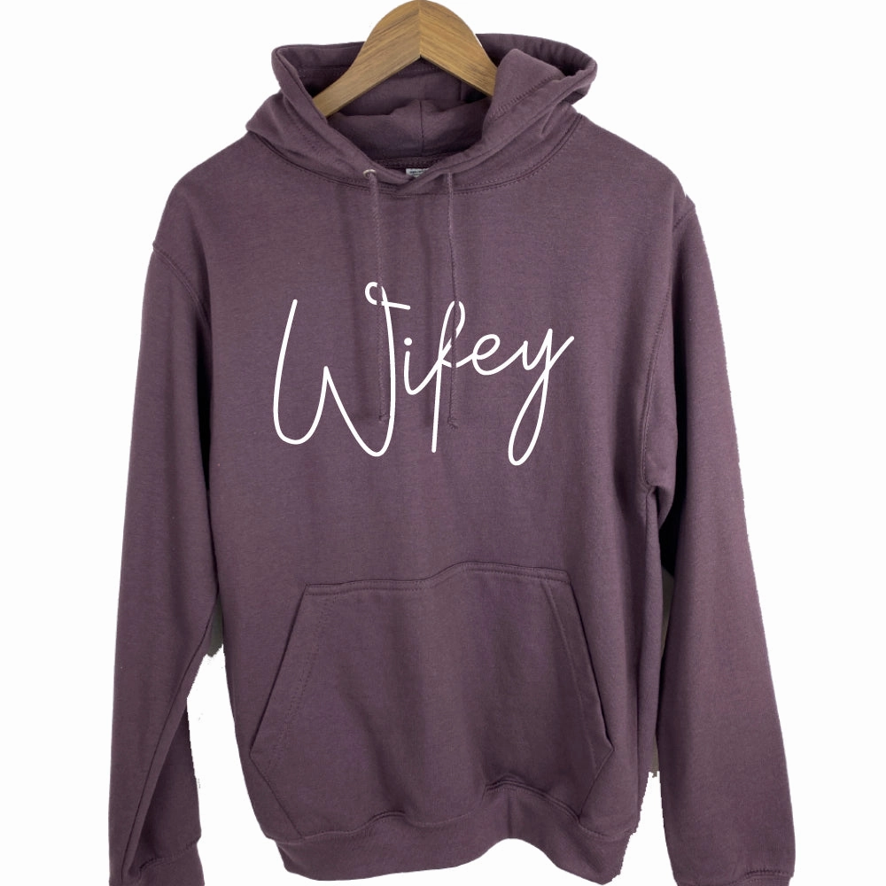 Wifey Script Hoodie (MRK X) mum jeans promo