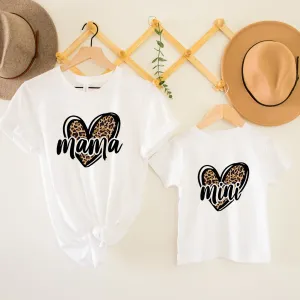 Wild Heart Leopard Mama & Mini White T-Shirts nursing tops best deals