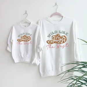 Wild Like The West Country Matching White Sweatshirts breastfeeding tops cheap
